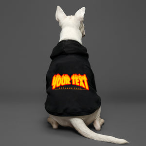 Personalised dog hoodie for large breeds made in Australia, dog coat with personalised dog name