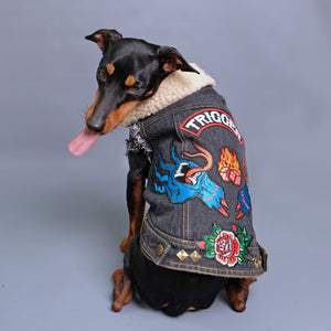 Custom Patched Dog Battle Jacket