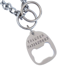 Dog id tag bottle opener with engraving