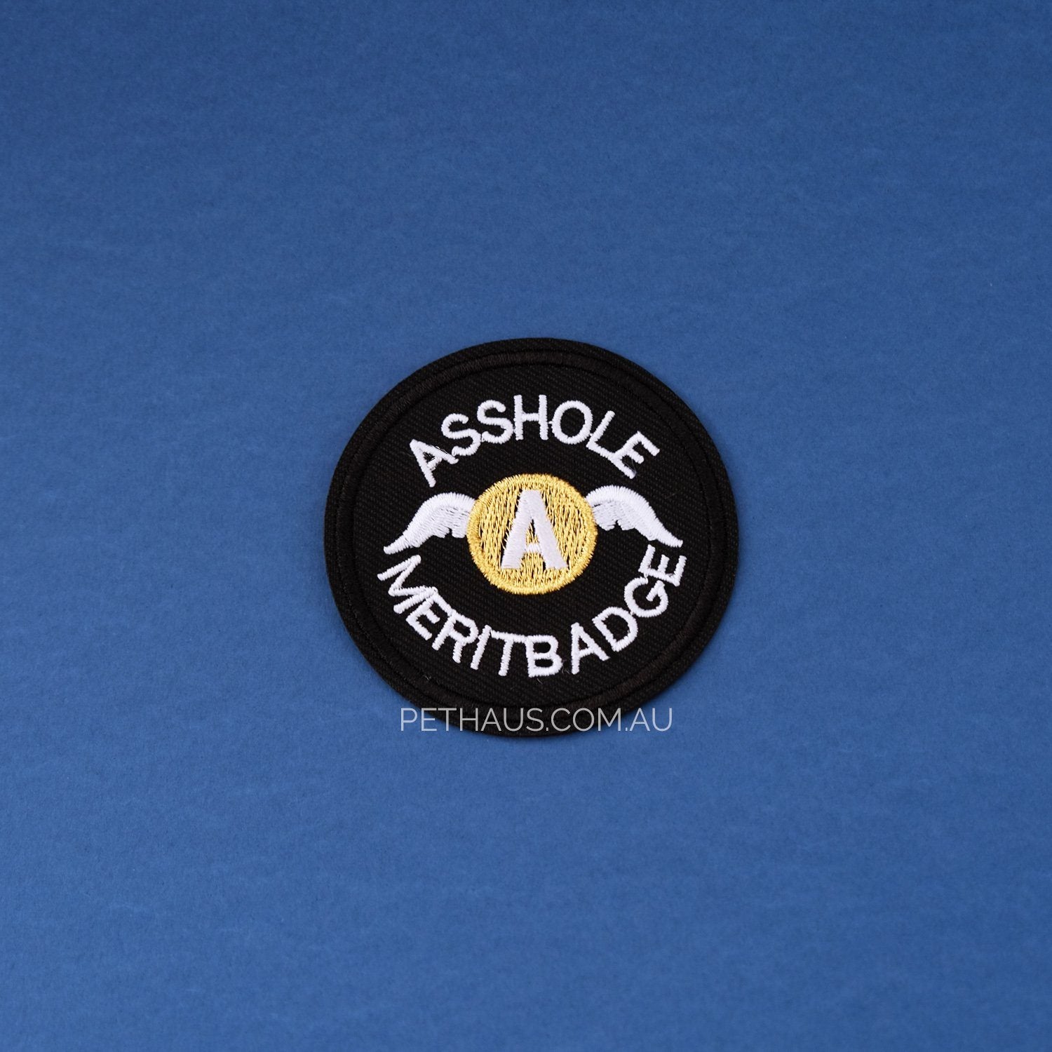 asshole merit badge embroidered patch, cool patch, asshole patch