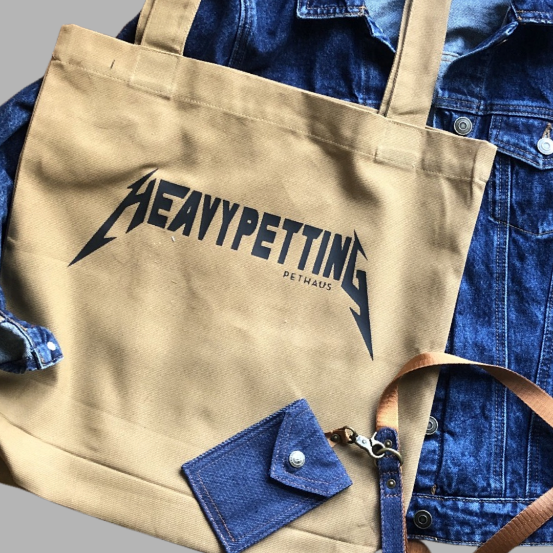 heavy petting canvas carry tote