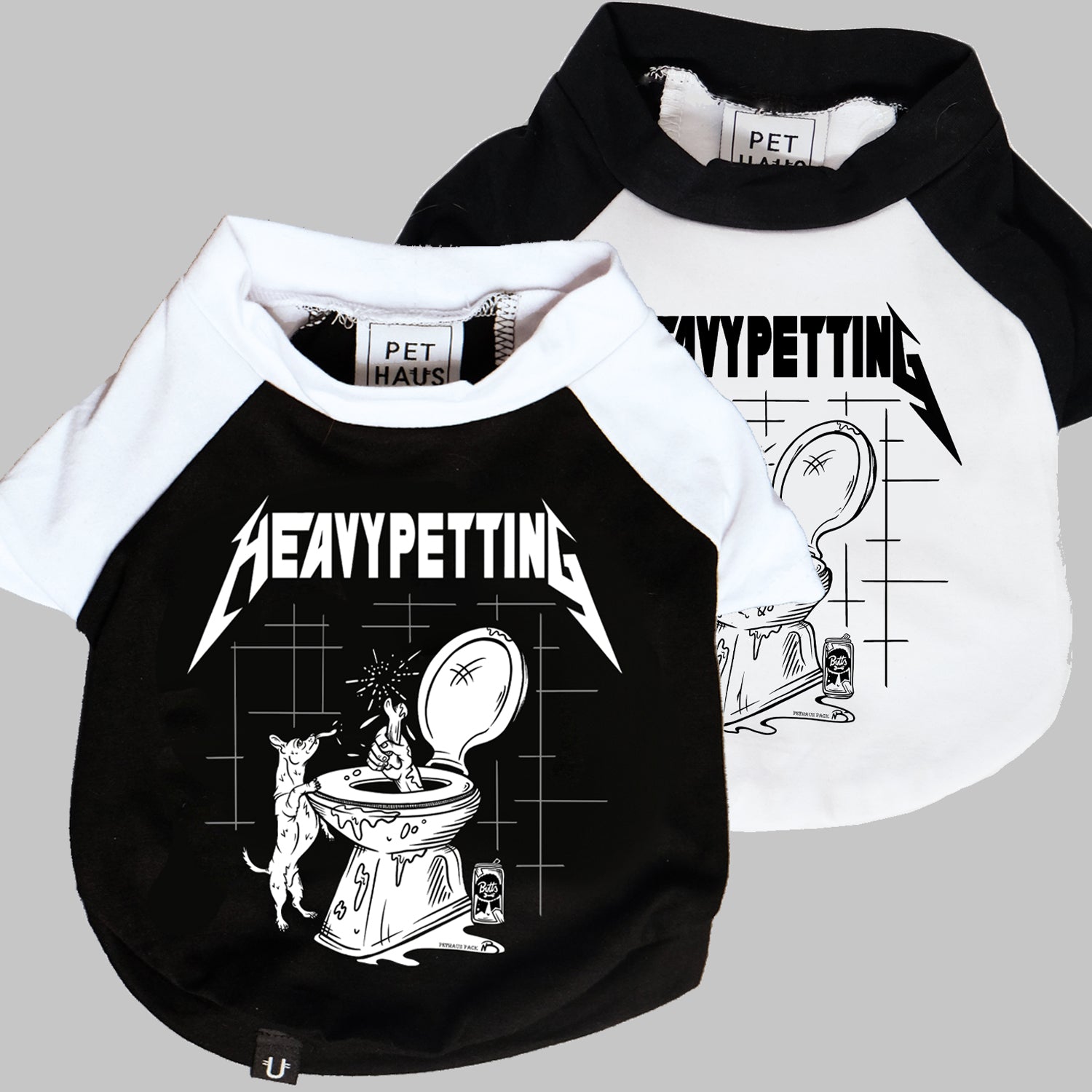 Dog tee, heavy metal dog tee, metallica dog tee with Heavy Petting print.