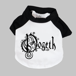 Opeth dog clothing, Metal dog tee, Dogeth, raglan dog tee designed in Australia by Pethaus