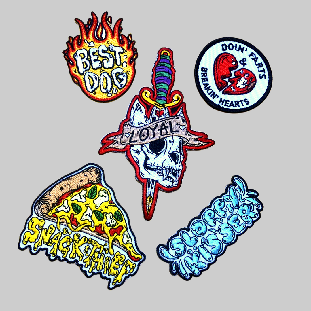 cool dog patches for harness or denim dog vest by Pethaus