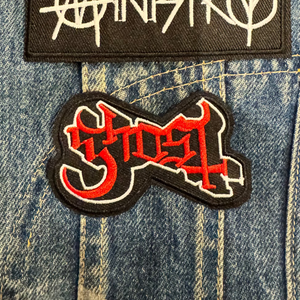 Ghost band embroidered heavy metal patch on denim vest