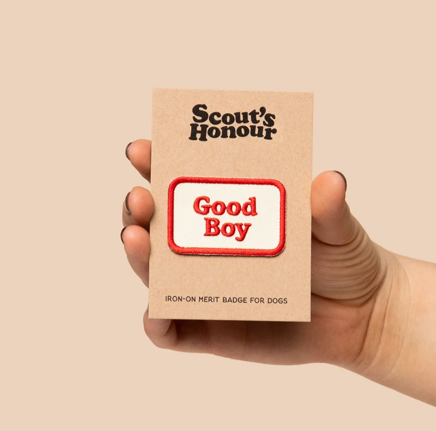 good boy patch, good boy dog patch, patch for dog, scouts honour patch