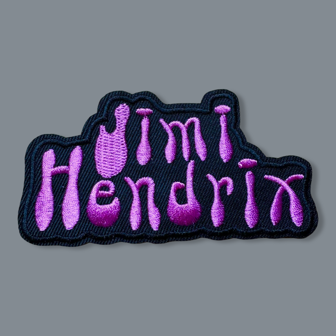 Jimi Hendrix embroidered band patch, purple jimi hendrix patch