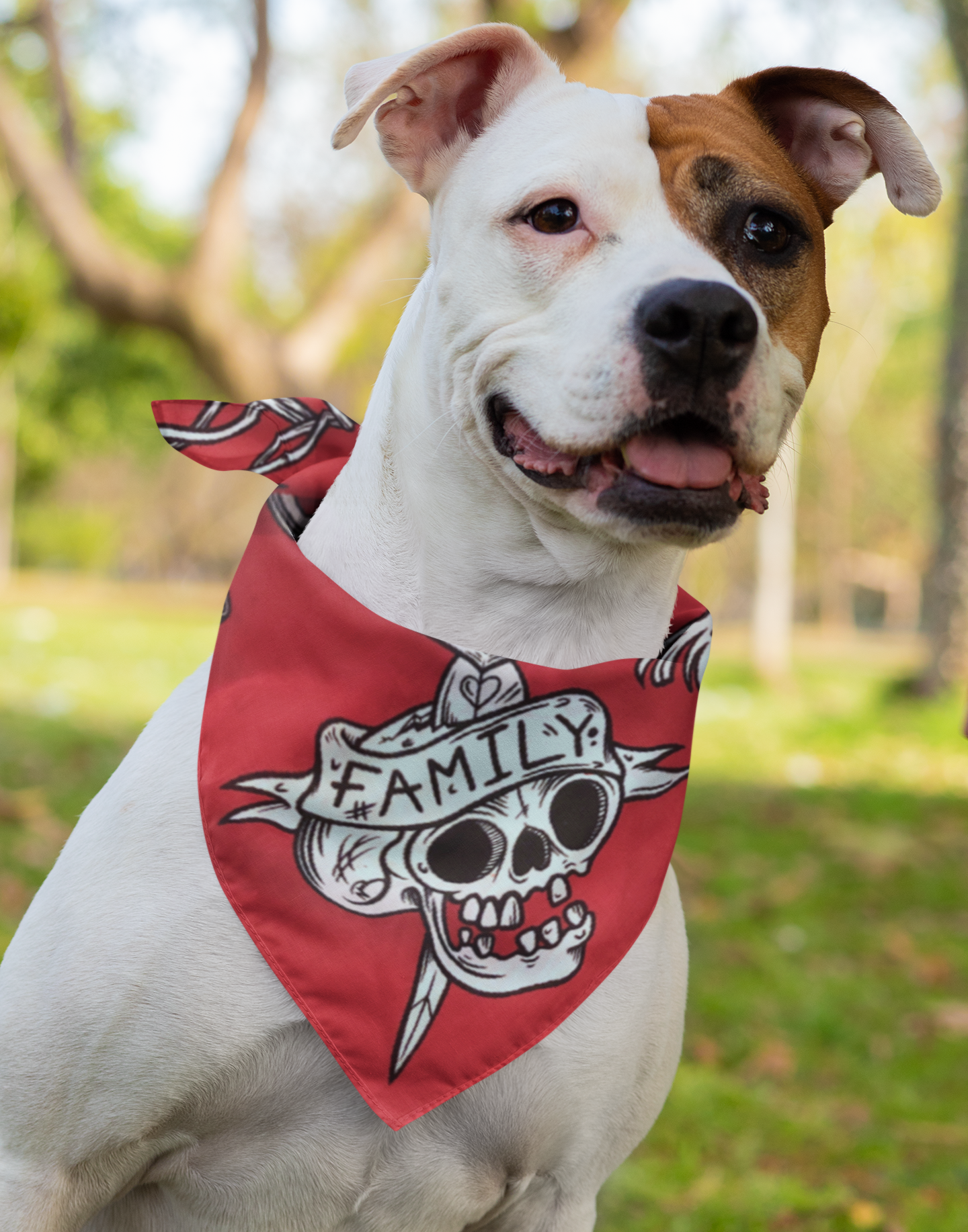 Cool dog bandana red with personalisaton