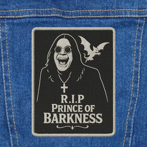 Ozzy Osbourne embroidered commenmorative patch, R.I.P Prince of Darkness. Patch for dogs