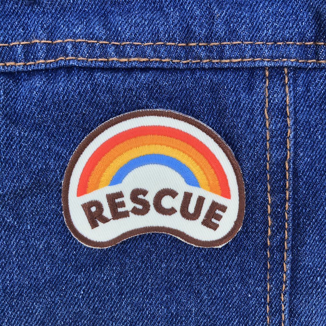 rescue dog embroidered patch for dogs by Scouts honour, funny dog patch, patch for dog bandana, rescue dog gift.