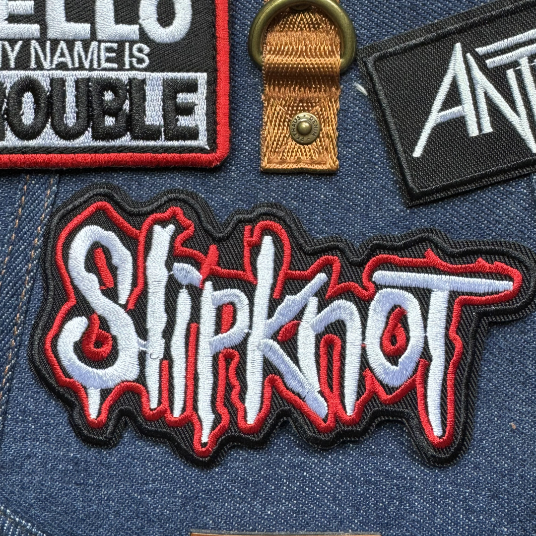 slipknot embroidered band patch for denim vests, heavy metal band patch