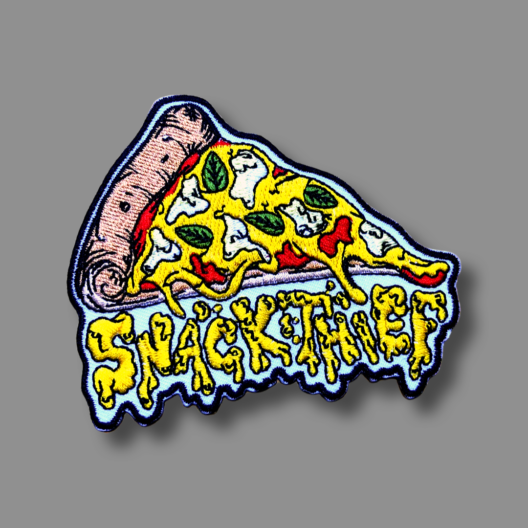 Snack thief embroidered dog patch, pizza patch gift for dog lovers 