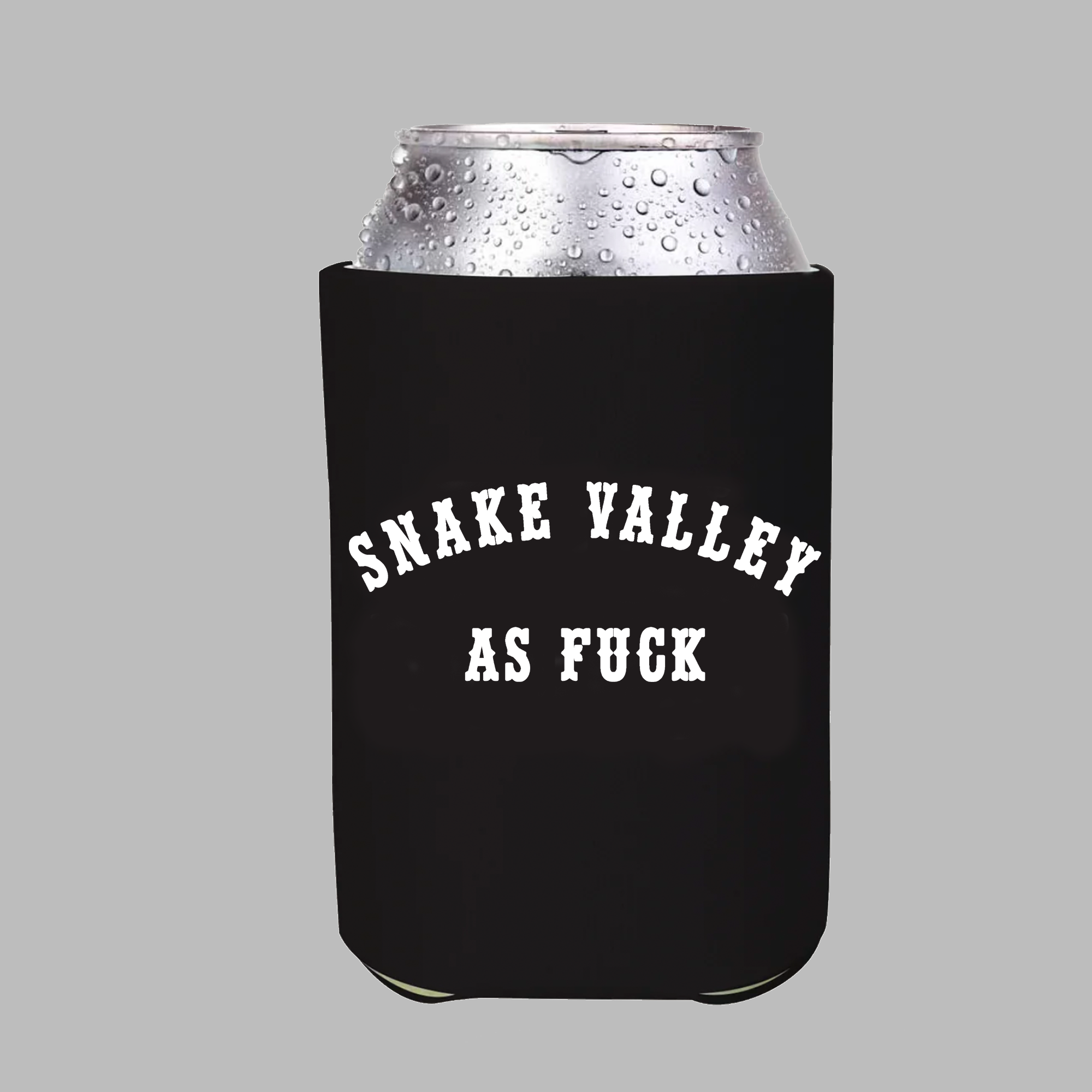 beer koozie black with Snake Valley town, beer cooler gift for snake valley locals, snake valley royal hotel victoria australia