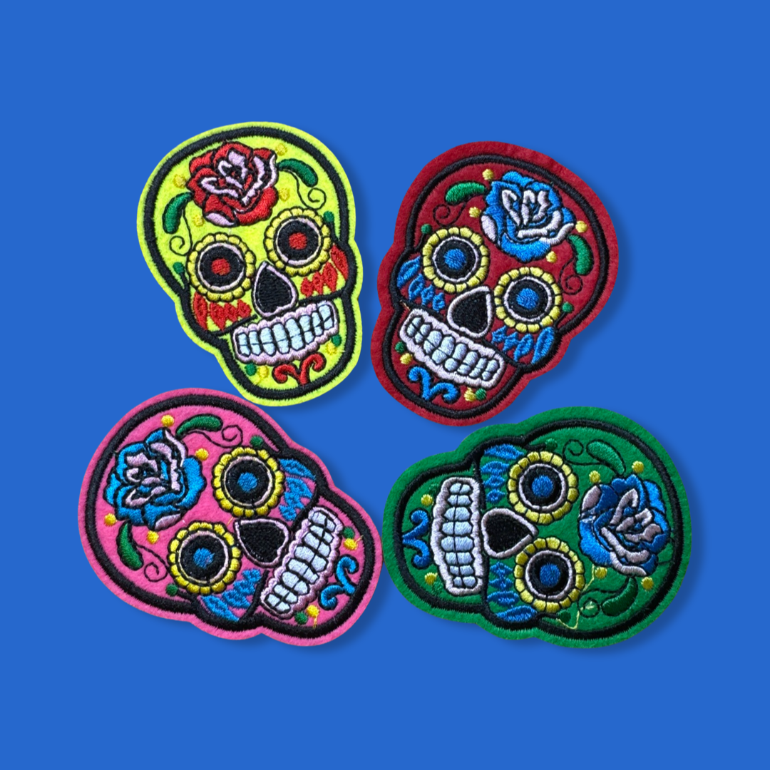 sugar skull patch, mexican patch, occult patch