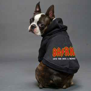 dog hoodie ACDC band print, Dog sweatshirt for music lovers, Large dog hoodie, Black dog hoodie ACDC band