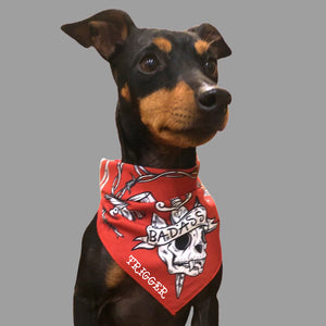 red dog bandana with cool print