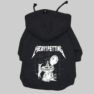 Dog hoodie black with heavy petting print - Metallica band hoodie 