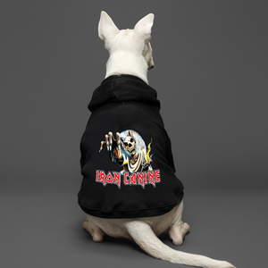 iron maiden heavy metal dog hoodie for large dogs and small dogs made in Australia