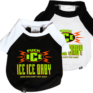 Fuck Ice pet tees in black and white
