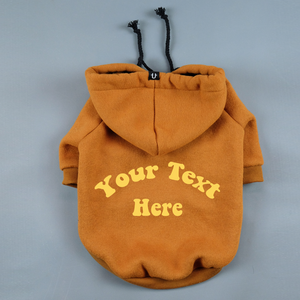 Personalised dog hoodie, tan or green colour made in Australia.  Big dog hoodie for camping dogs 