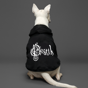 Opeth black dog hoodie for large dogs and small dogs made in Australia