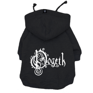 Opeth, dogeth dog hoodie, black dog hoodie made in Australia to fit large and small dog breeds