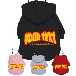 Personalised Dog Hoodie with Thrasher Mag font Made in Australia PetHaus