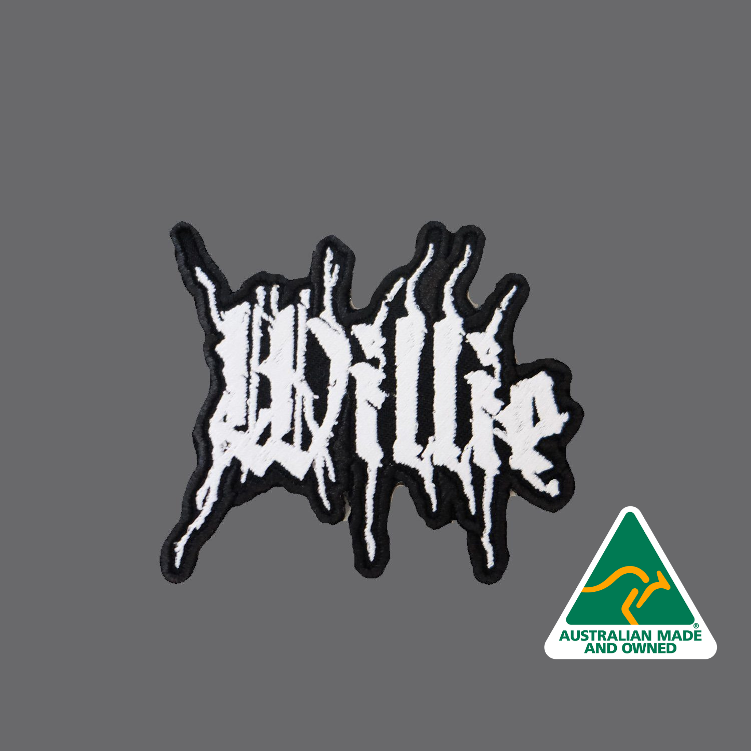 Black Metal Patch, Custom name patch, Heavy Metal Dog, Dog Patch, Dog Denim