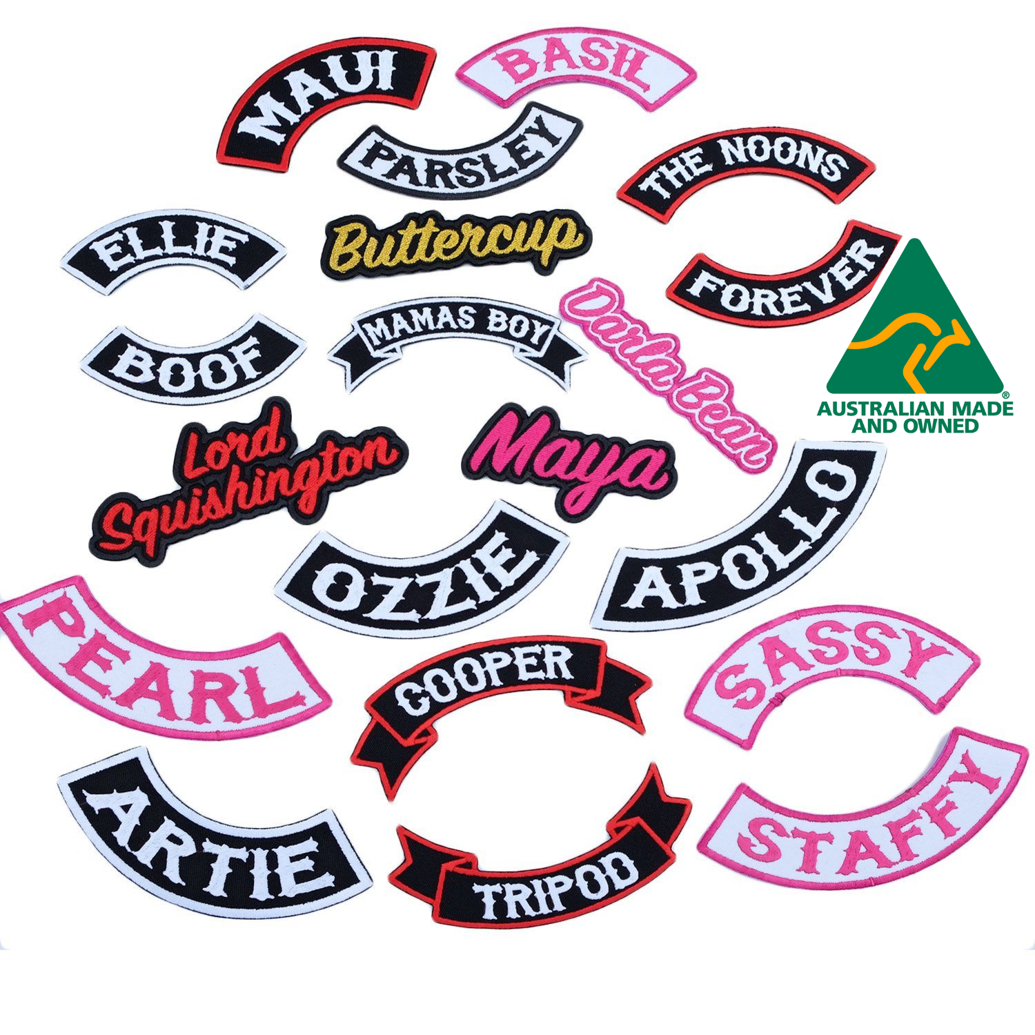 custom embroidered name patches, Rocker patch, banner patch
