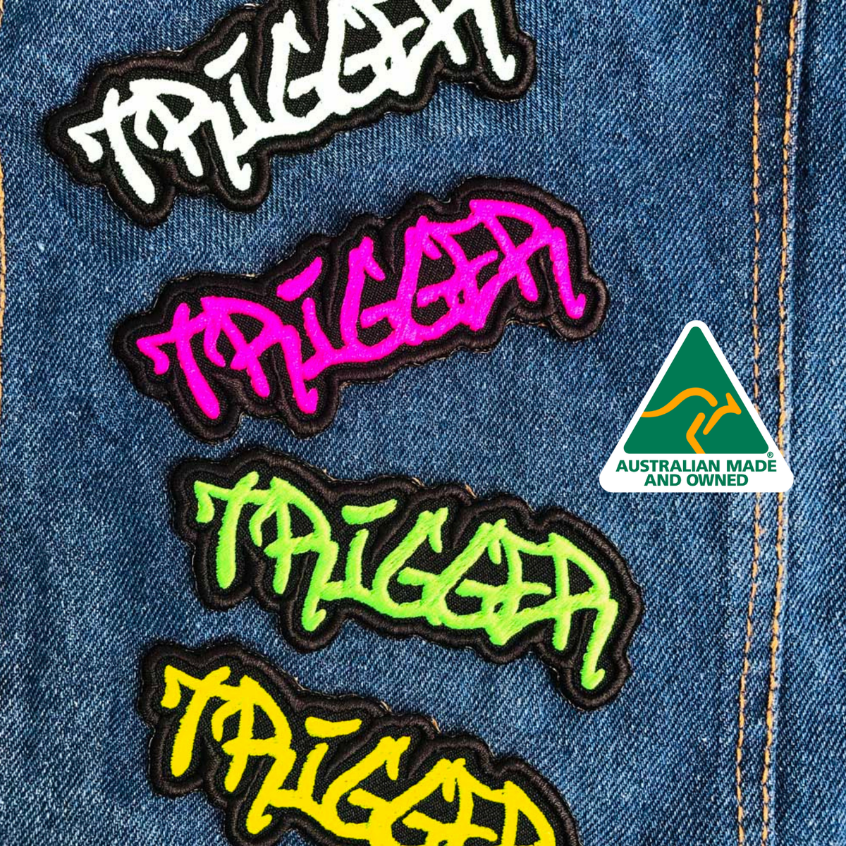 custom name patches, denim dog vest, grafitti style patch