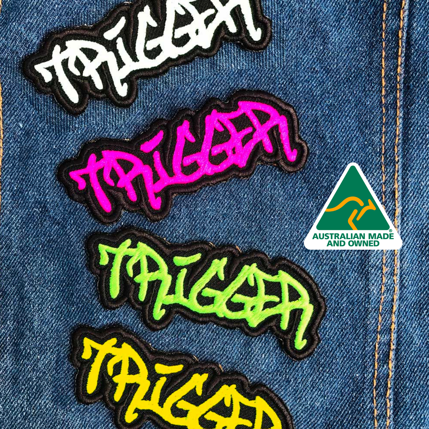 custom name patches, denim dog vest, grafitti style patch