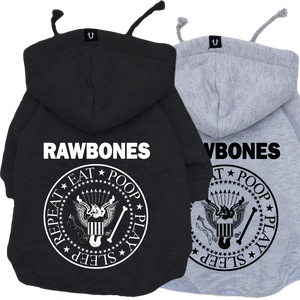 ramones dog hoodie for rock dogs, made in australia dog sweatshirt rawbones 