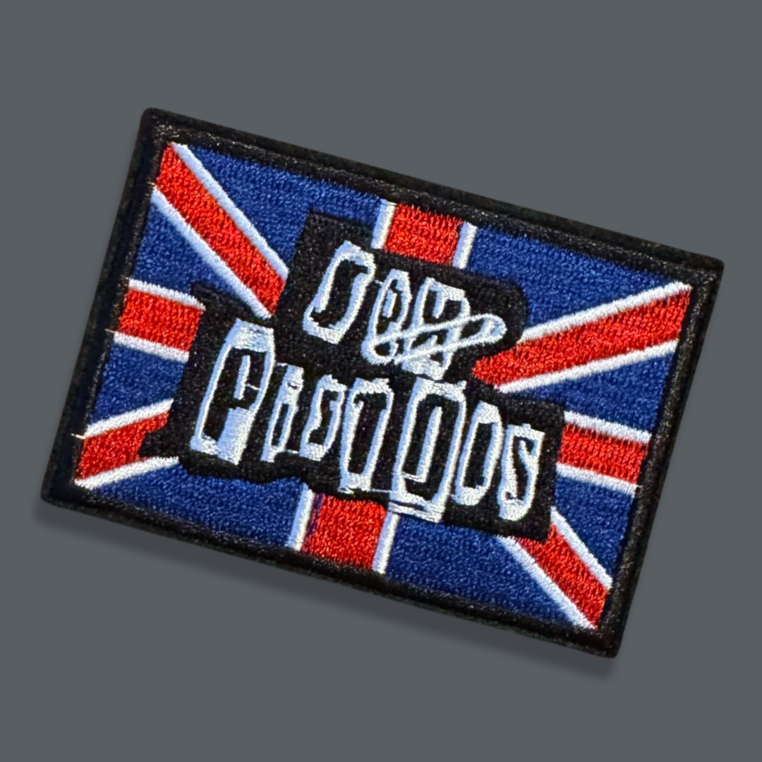 sex pistols punk band embroidered patch, for dog denim vest