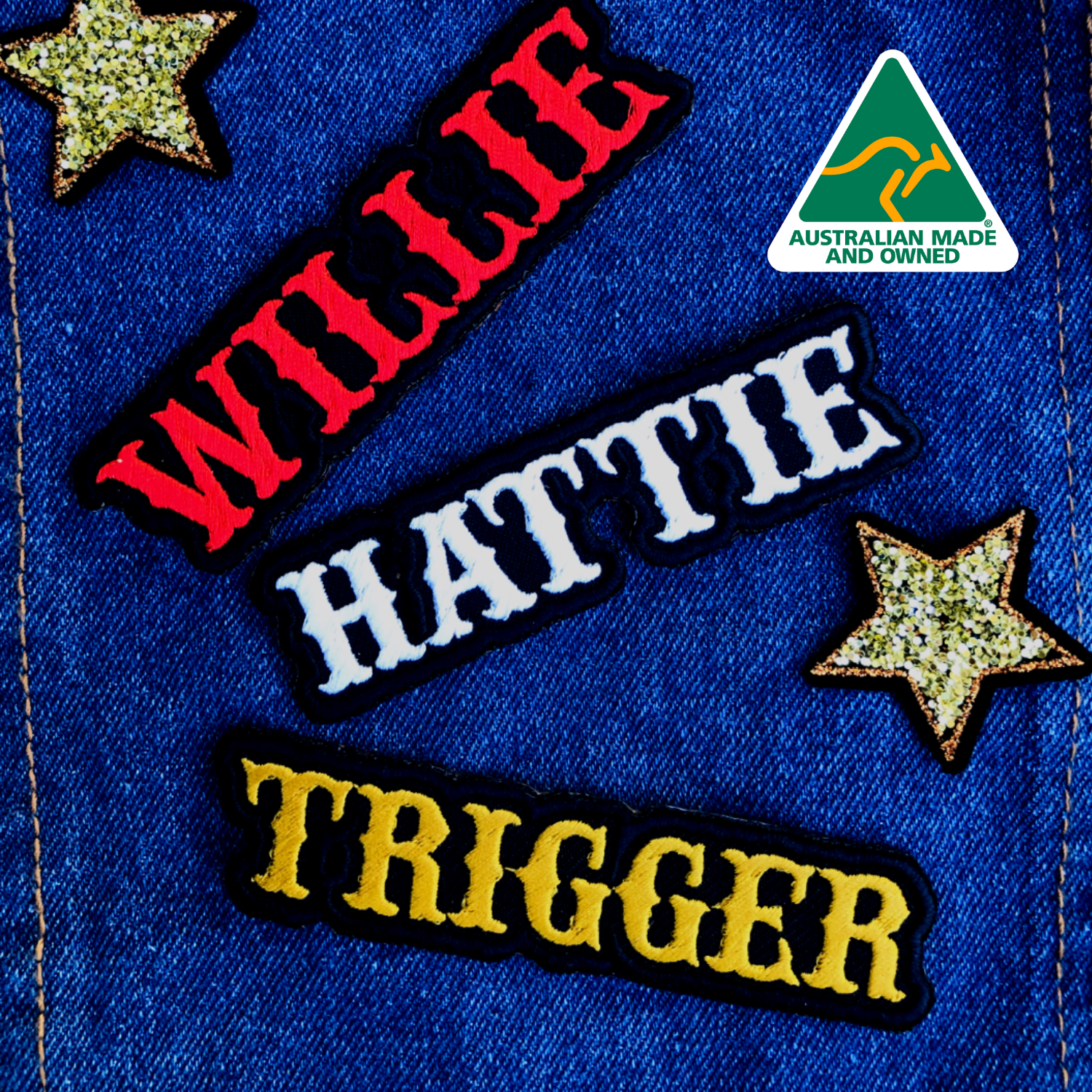 personalised name patch, custom embroidered patch, denim dog vest patch, dog harness name patch, dog denim