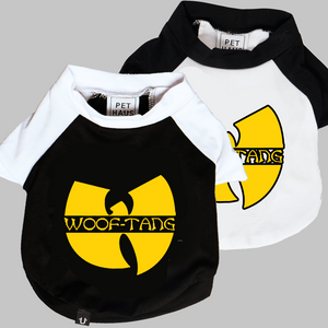 Wu-tang clan dog clothing, woof-tang dog tee made in australia