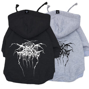 Dog hoodie, heavy metal dog clothes, black metal dog clothes, Barkthrone dog hoodie, black dog hoodie, grey dog hoodie