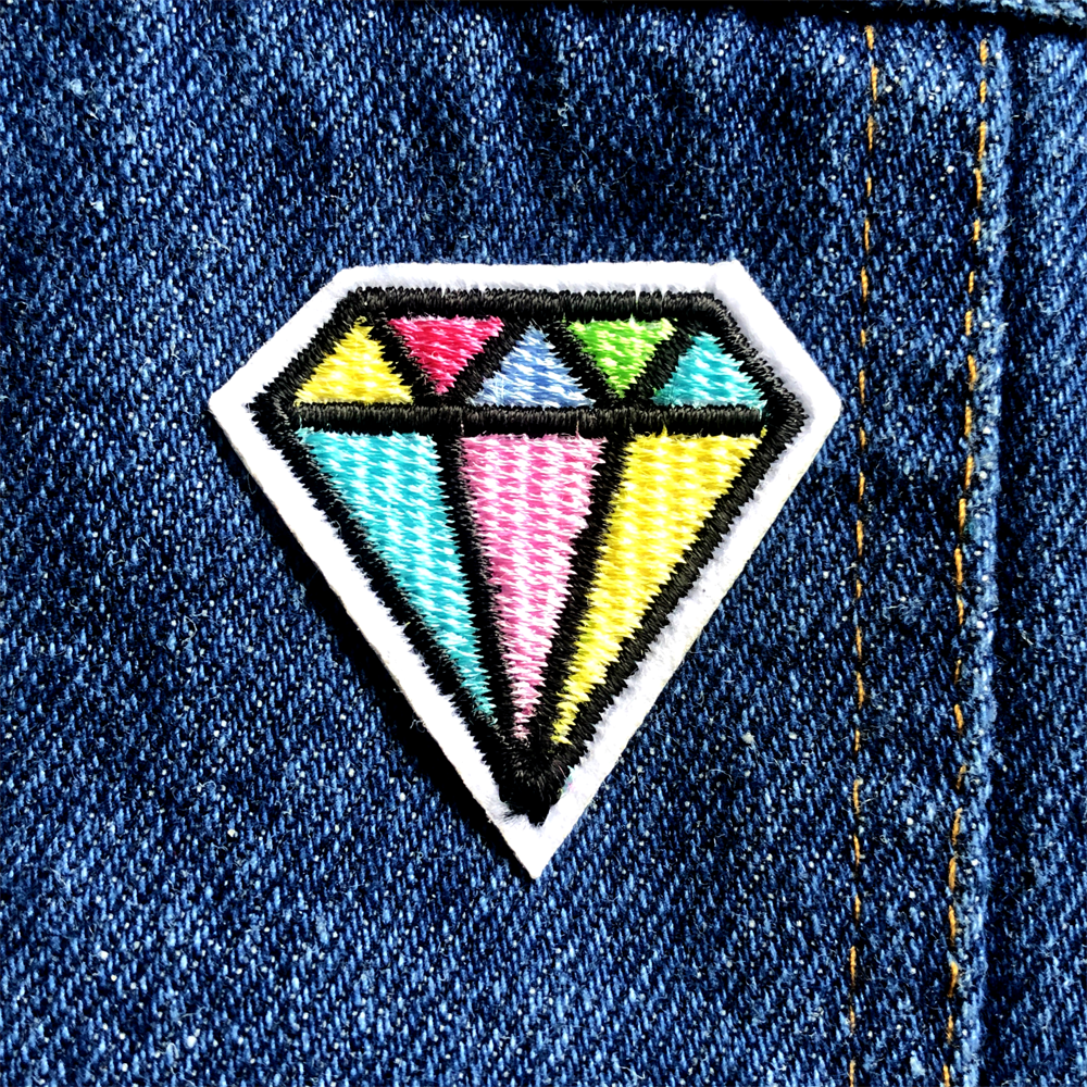 coloured diamond embroidered patch, diamond patch, patch for dog