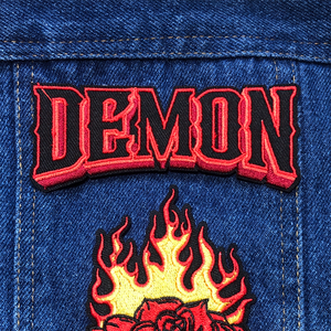 demon embroidered patch, devil patch