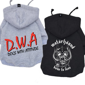 Cool dog hoodies, dog coats, dog band hoodies, motorhound dog hoodie