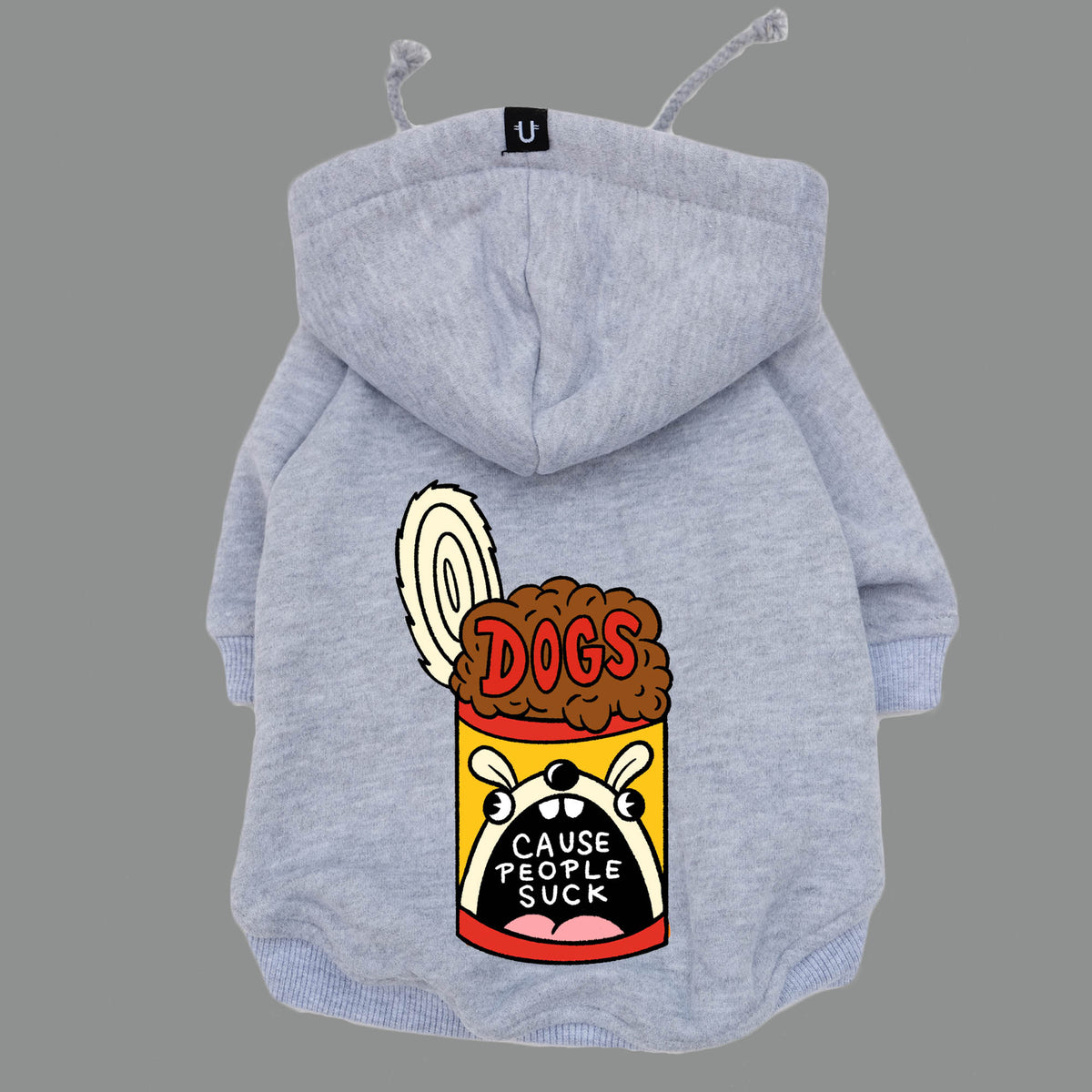 Dog hoodie, dogs cause people suck by Ginger Taylor and Pethaus Grey dog sweatshirt