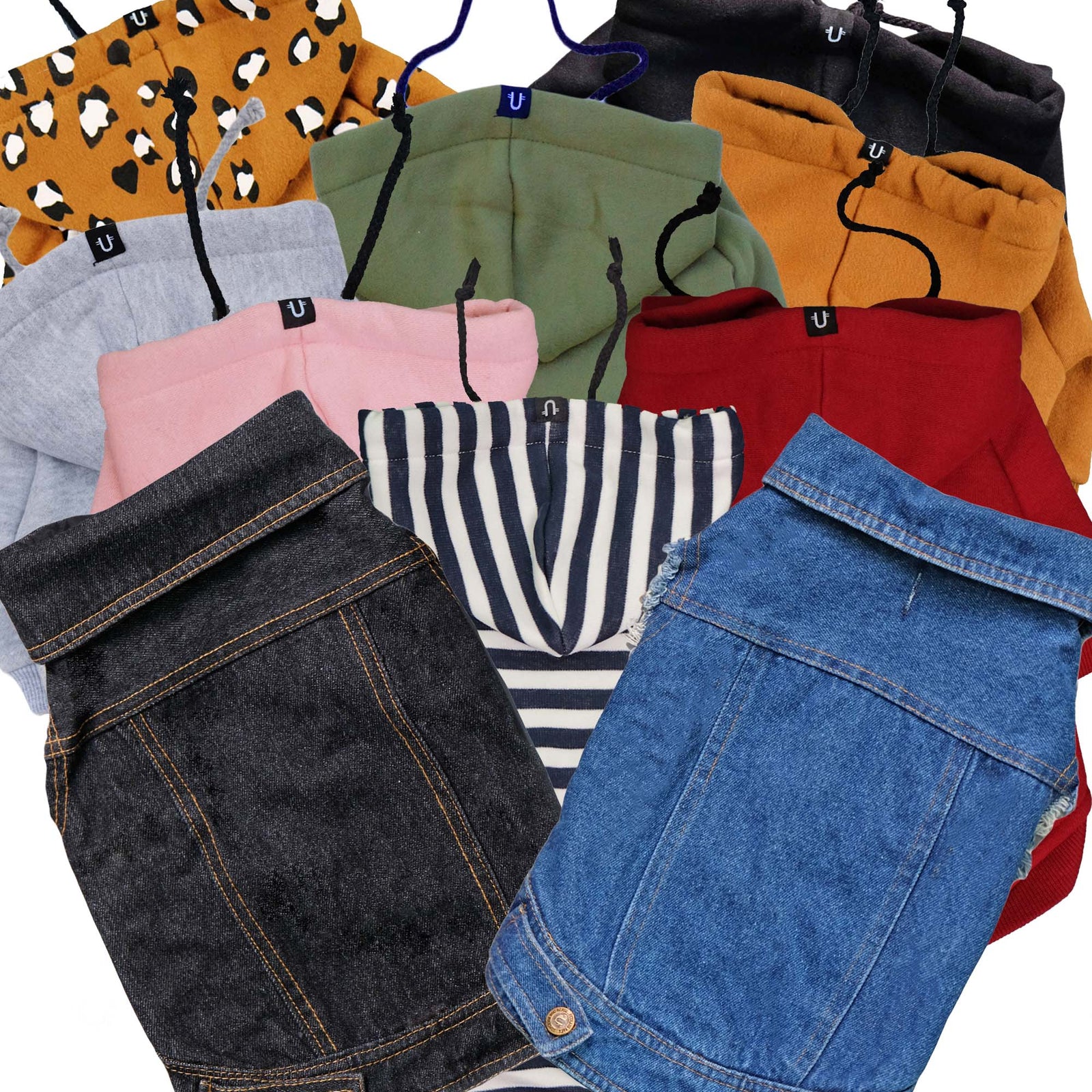 Denim dog vest and dog hoodies, dog streetwear by Pethaus Australia