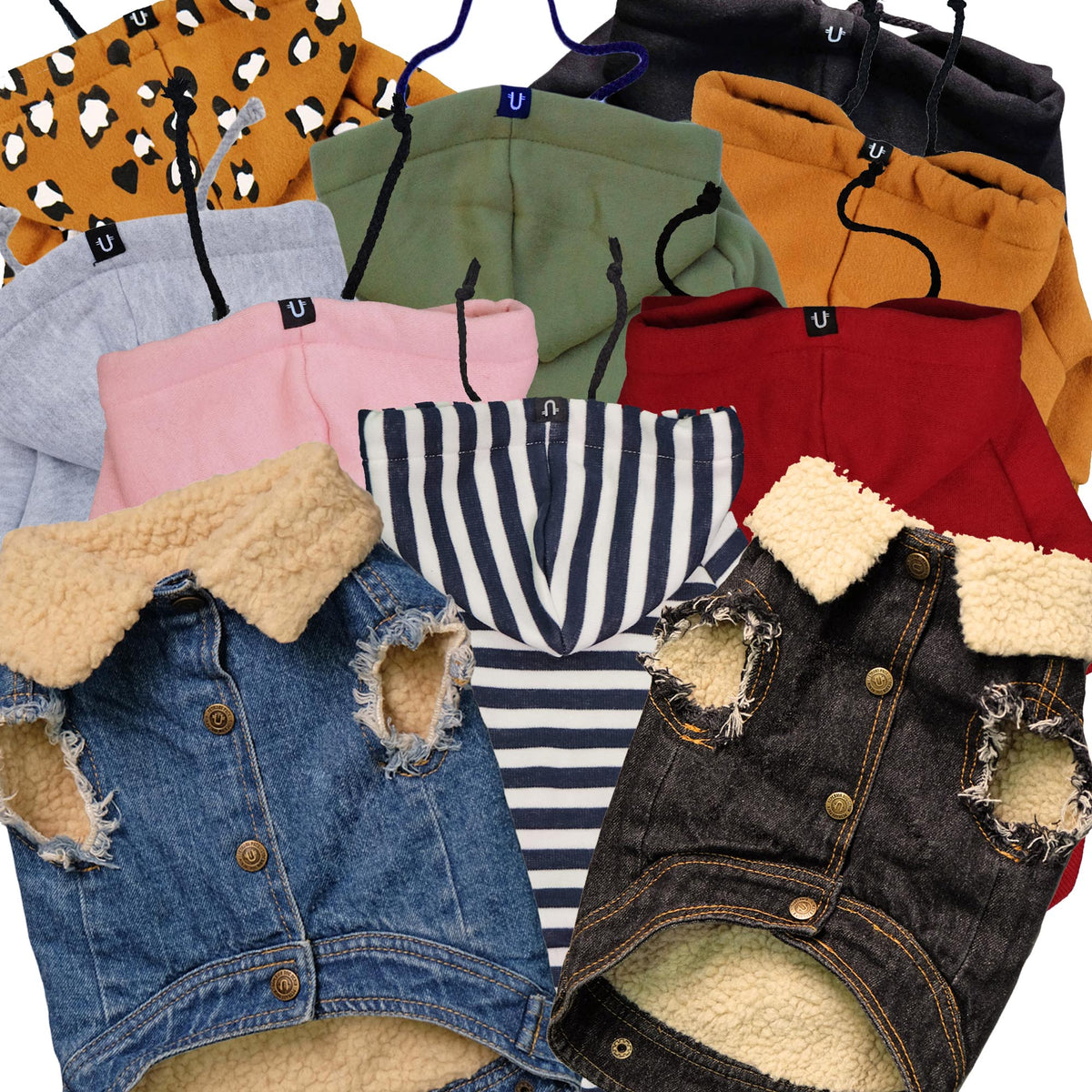 Denim dog coat and dog hoodie by Pethaus Australia