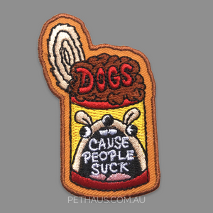Dogs cause people suck dog patch for dog lovers by Ginger Taylor and Pethaus