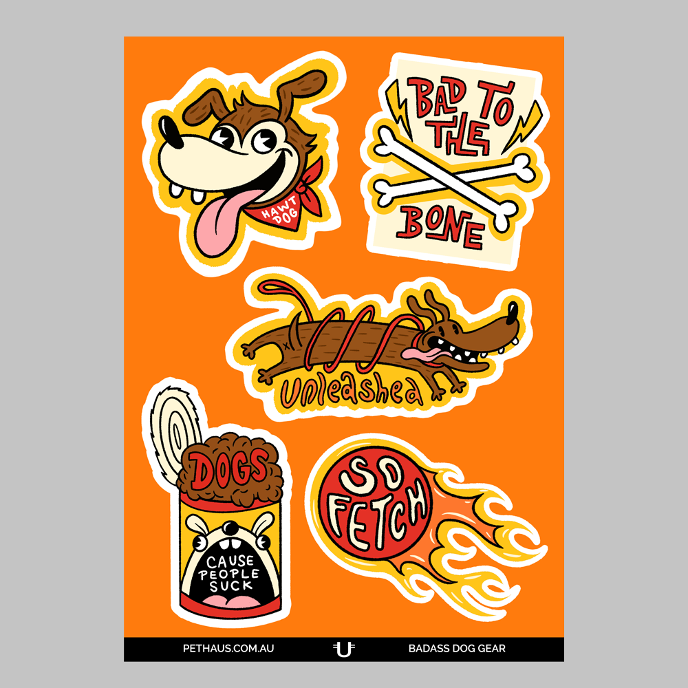 dog stickers,  dog sticker dog gift pack by Ginger Taylor and Pethaus.