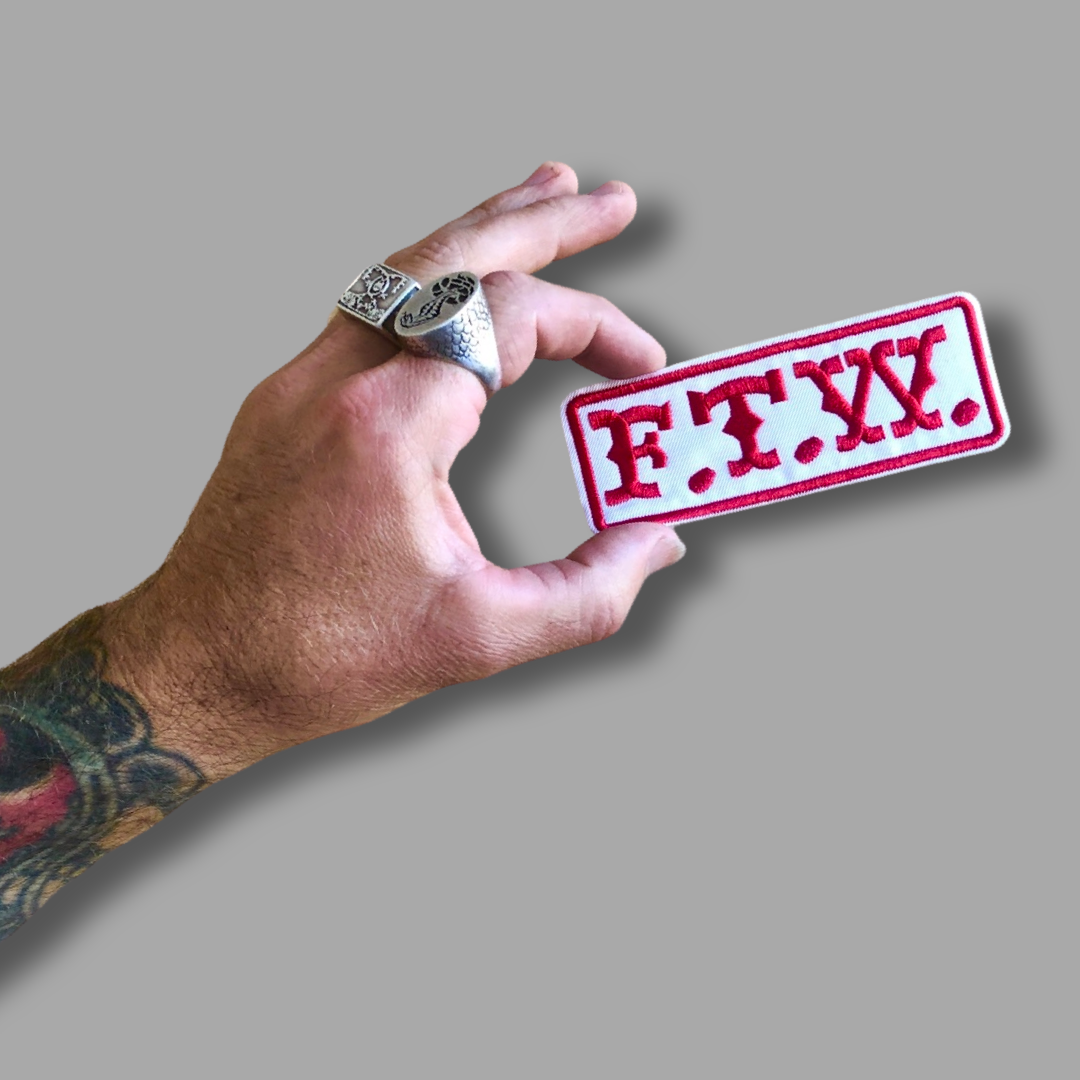 FTW embroidered patch, biker patch, fuck the world
