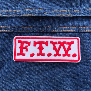 FTW embroidered patch, biker patch, fuck the world