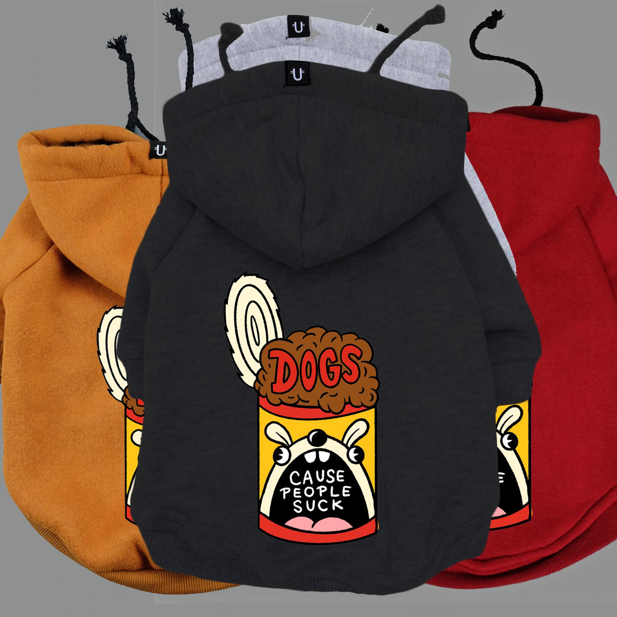 Dog hoodie, dogs cause people suck by Ginger Taylor and Pethaus