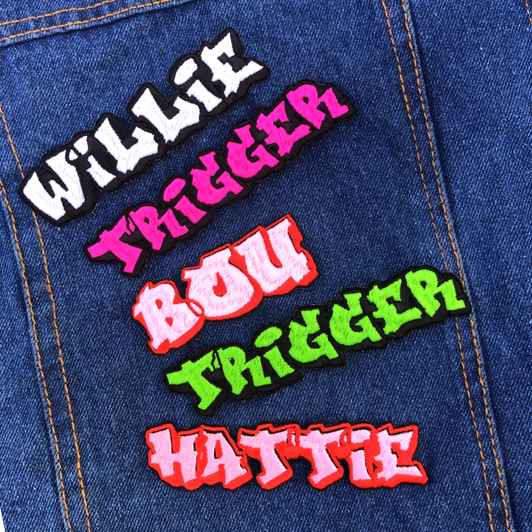 custom patch, personalised embroidered patch. Dog patch for harness