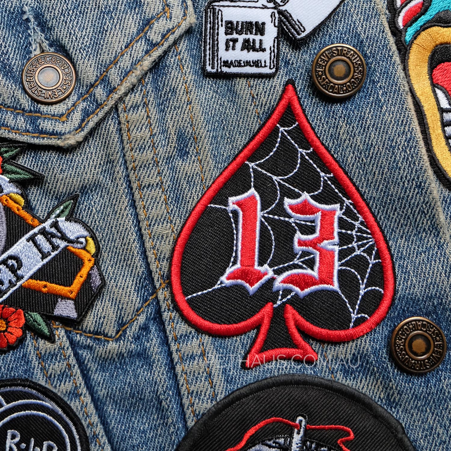 lucky 13 patch, spade patch, rockabilly patch, kustom culture patch, Pethaus, dog patch