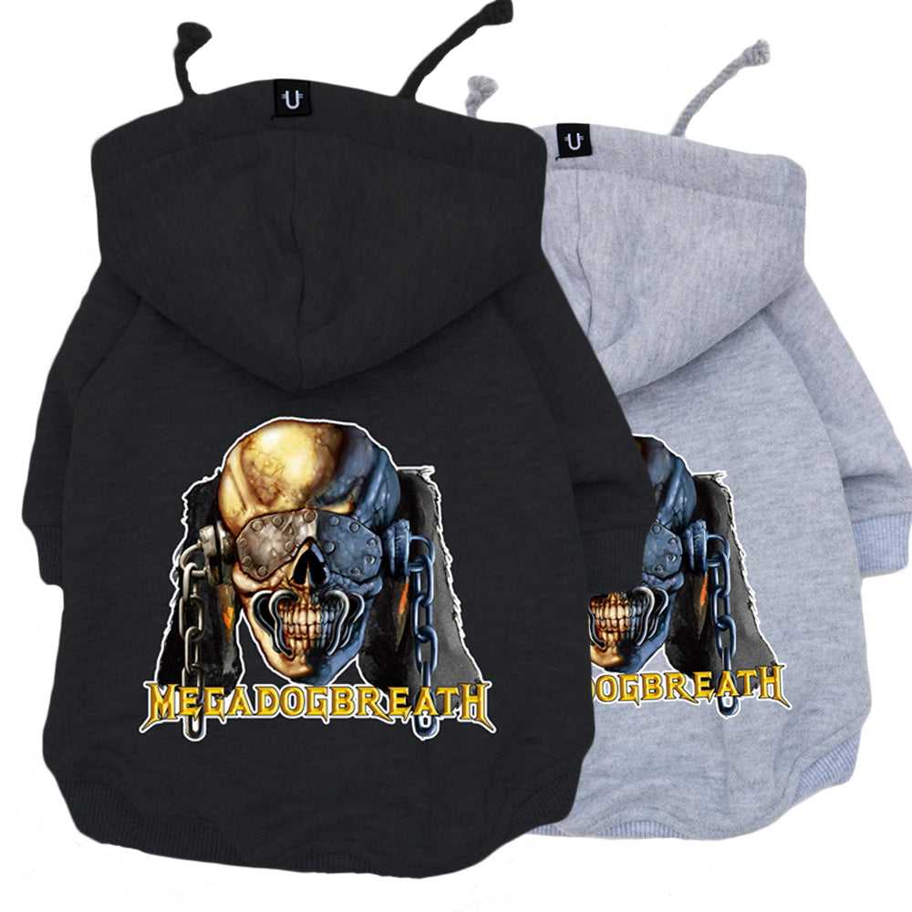dog hoodie, heavy metal dog hoodie, megadogbreath hoodie, megadeath dog hoodie, dog coat australia